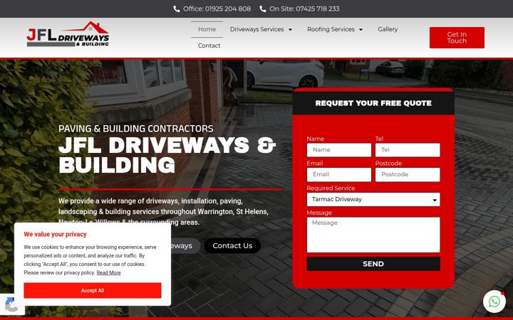 Screenshot of jflbuilders.co.uk