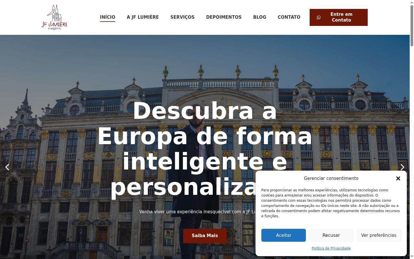 Snímek obrazovky baneru souhlasu zobrazeného před jakoukoli interakcí