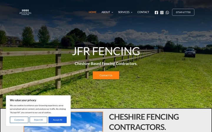 Screenshot of jfrfencing.co.uk