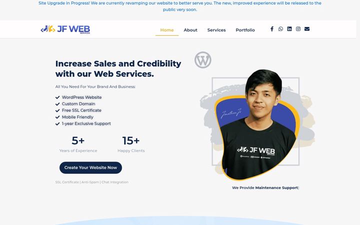 Screenshot of jfwebservice.com