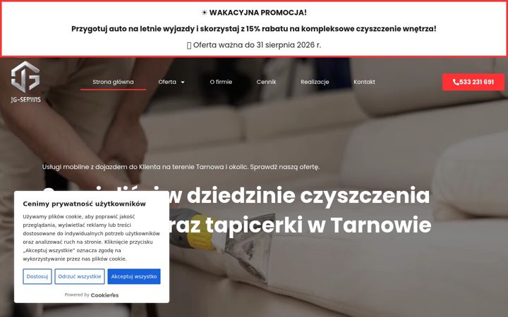 Screenshot of jg-serwis.pl
