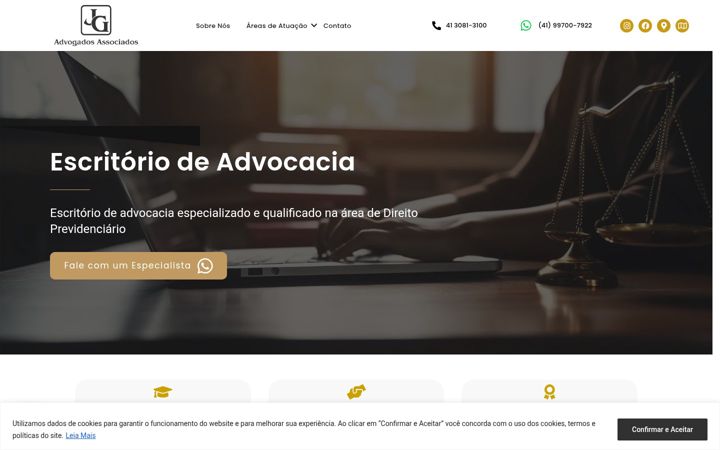 Screenshot of jgadvogados.adv.br