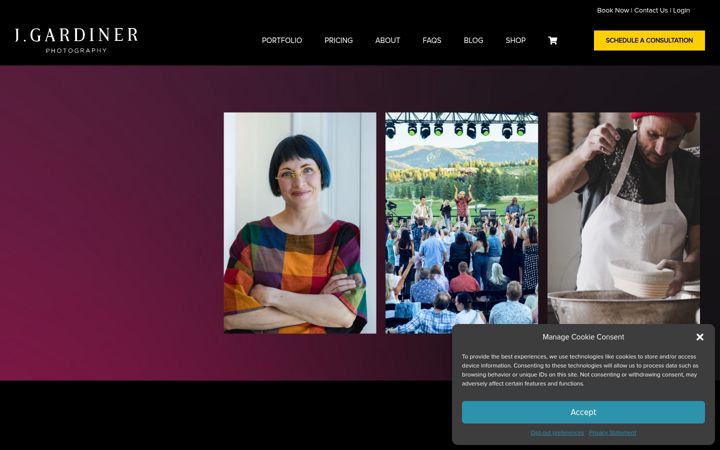 Screenshot of jgardinerphotography.com