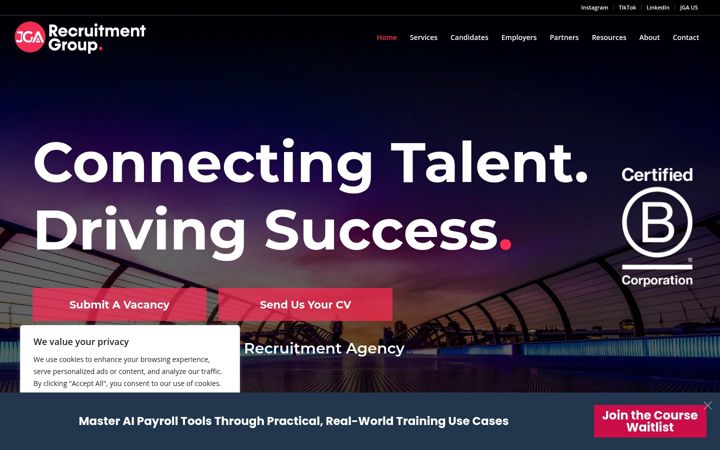 Screenshot of jgarecruitment.com