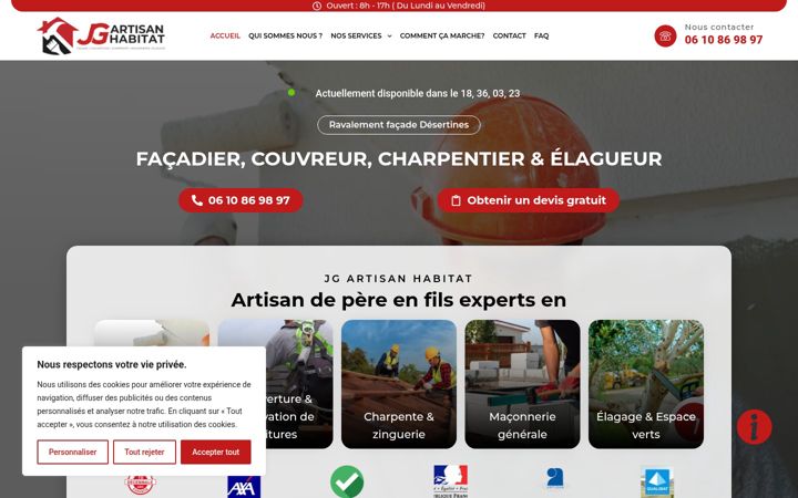 Screenshot of jgartisanhabitat.fr