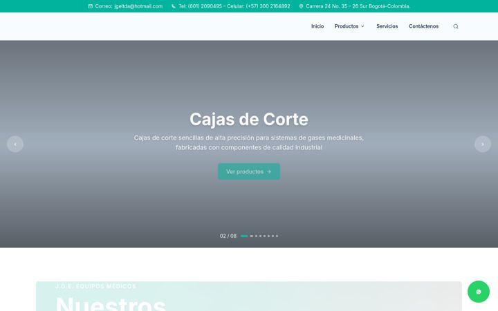 Screenshot of jgeequiposmedicos.com