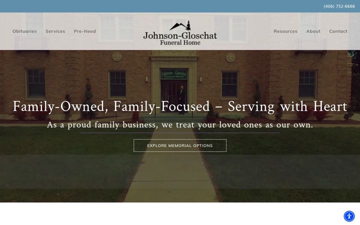 Screenshot of jgfuneralhome.com