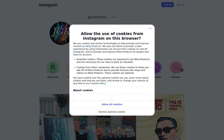 Screenshot of jgrcollection.com