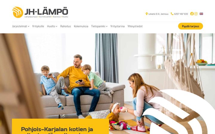 Screenshot of jh-lampo.fi