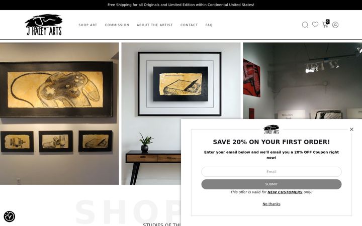 Screenshot of jhaleyarts.com