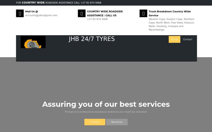 Screenshot of jhb247tyres.co.za