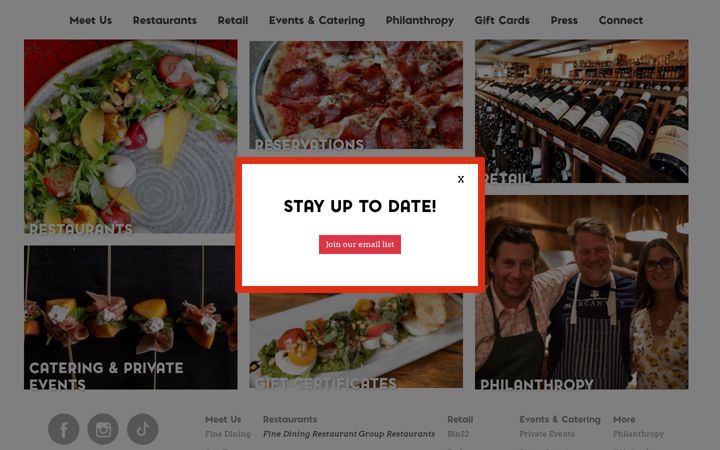 Screenshot of jhfinedining.com