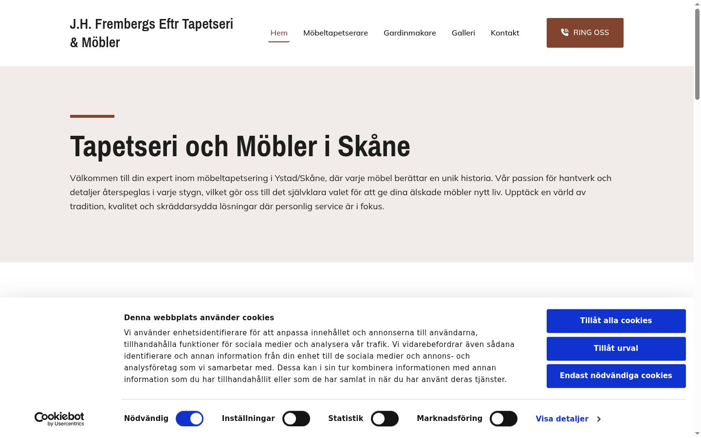 Screenshot van de toestemmingsbanner zoals getoond vóór enige interactie