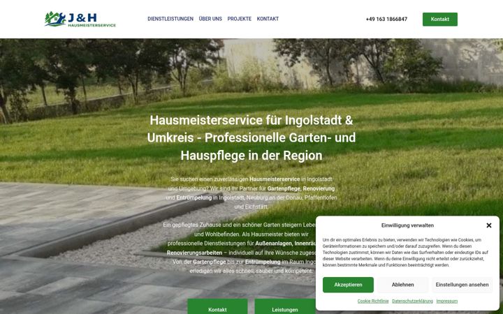 Screenshot of jhhausmeisterservice-ingolstadt.de