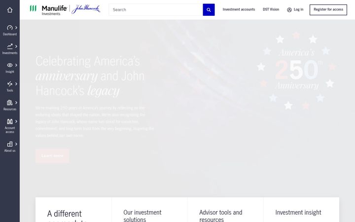 Screenshot of jhinvestments.com