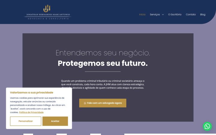 Screenshot of jhmadv.com.br