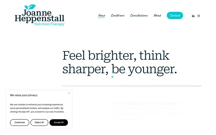 Screenshot of jhnutritiontherapy.co.uk