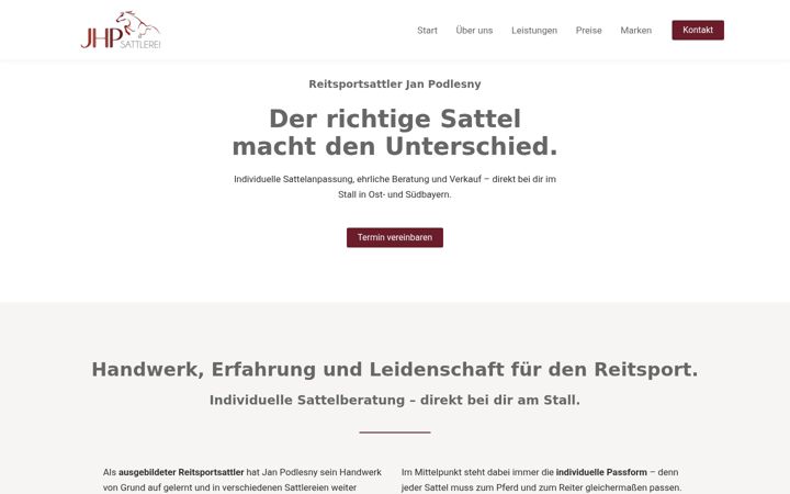 Screenshot of jhp-sattlerei.de