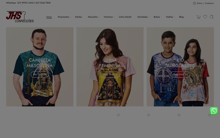 Screenshot of jhsconfeccoes.com.br