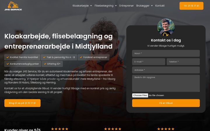 Screenshot of jhsservice.dk