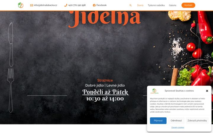 Screenshot of jidelnatabacka.cz