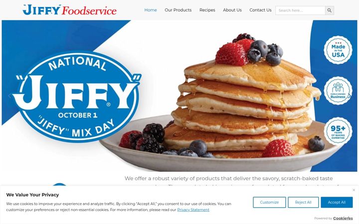Screenshot of jiffyfoodservice.com