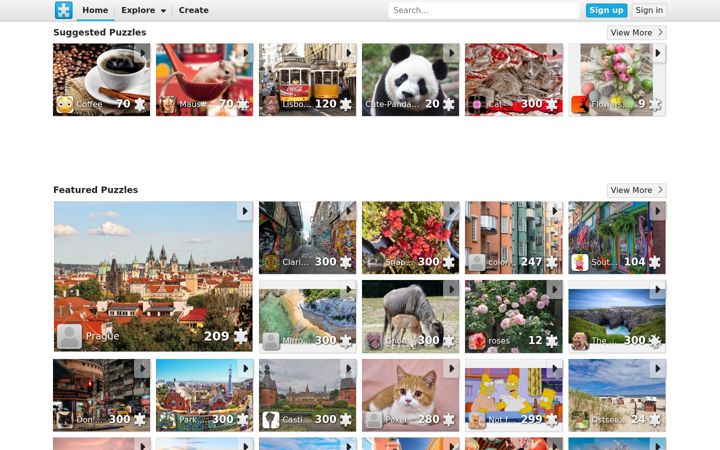 Screenshot von jigsawplanet.com