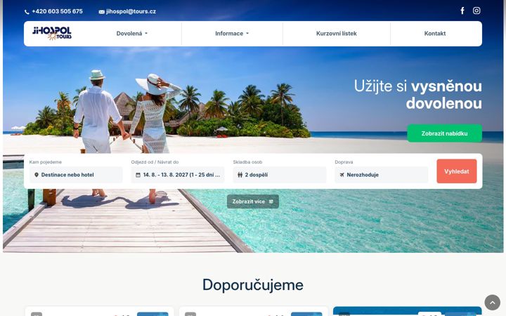 Screenshot of jihospoltours.cz
