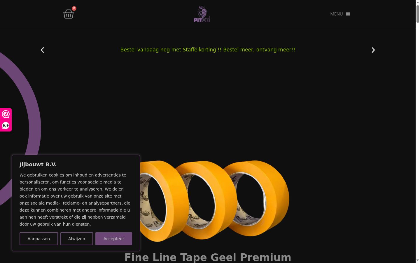 Screenshot of the consent banner shown before any interaction