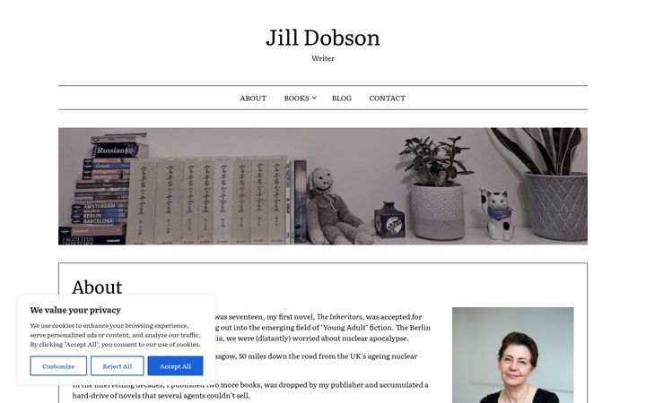 Screenshot of jilldobsonwriter.com