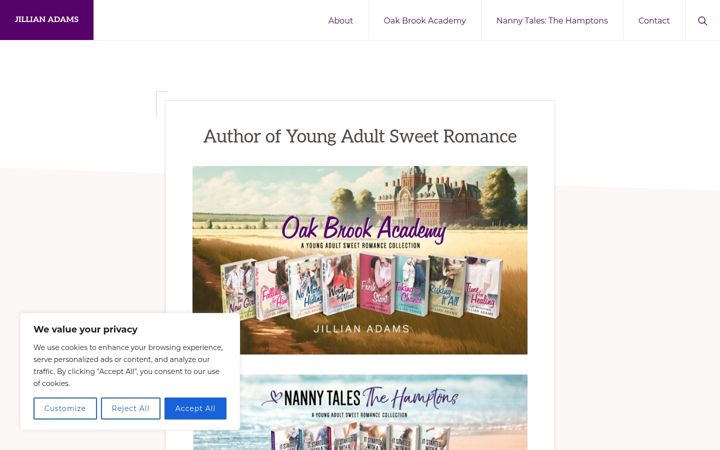 Screenshot of jillianadams.com