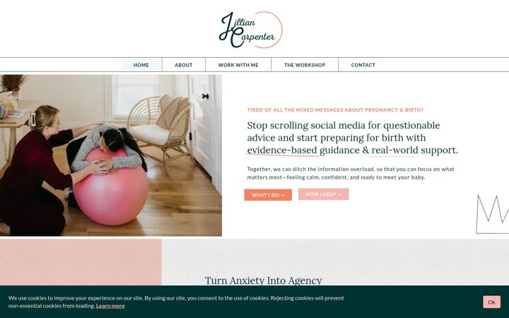 Screenshot of jilliancarpenter.com