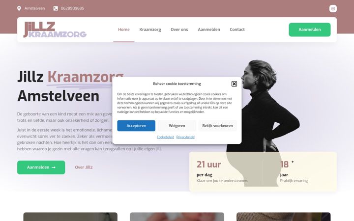 Screenshot of jillzkraamzorg.com