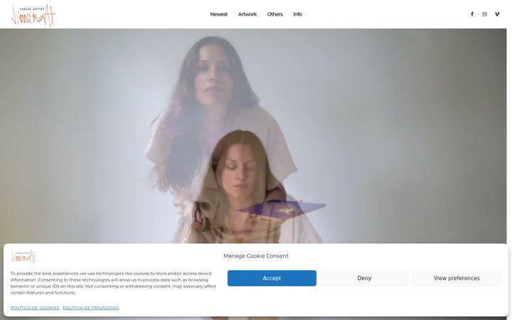 Screenshot of jimenavisualartist.com