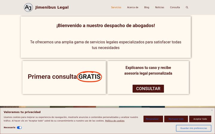 Screenshot of jimenibuslegal.com