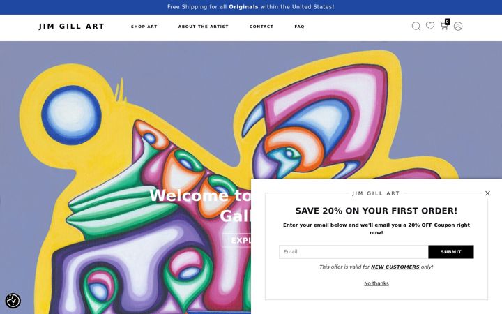 Screenshot of jimgillart.com