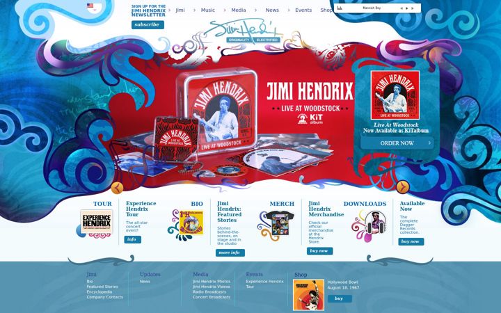 Screenshot of jimihendrix.com