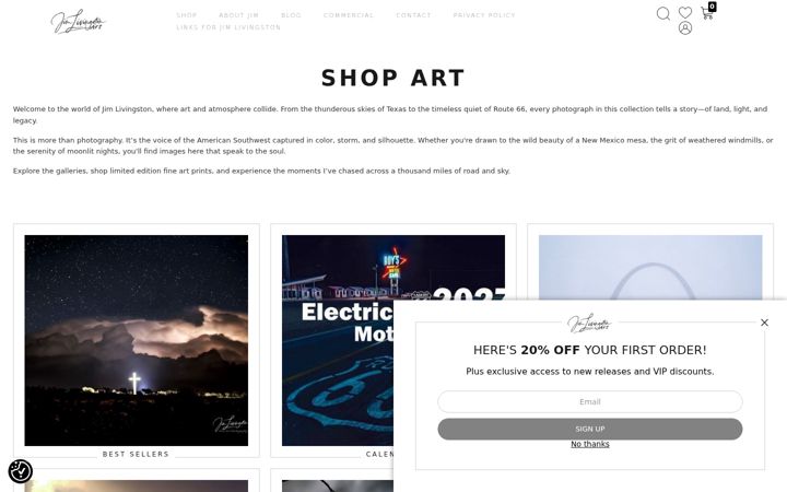 Screenshot of jimlivingstonart.com