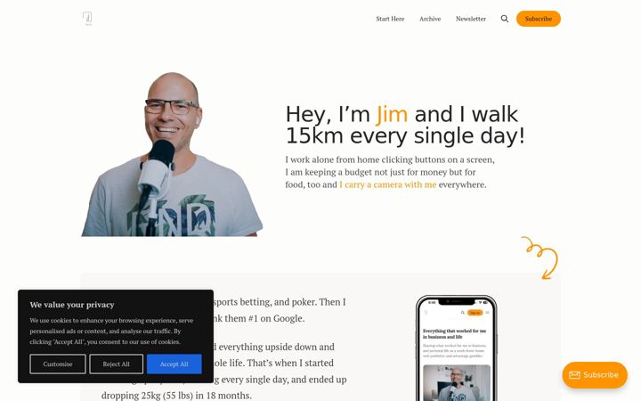 Screenshot of jimmakos.com