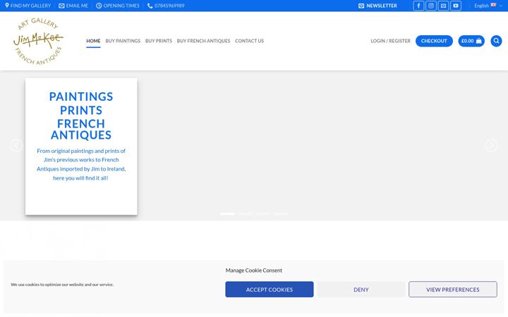 Screenshot of jimmckeeart.com