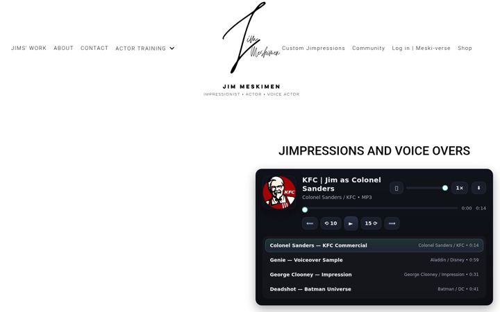 Screenshot of jimmeskimen.com