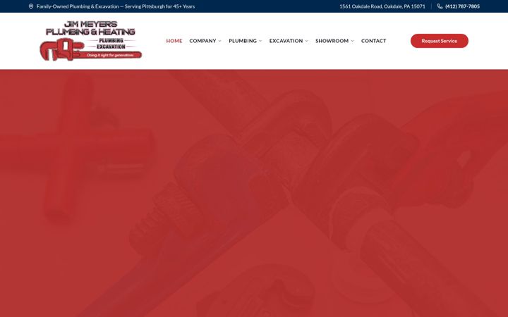 Screenshot of jimmeyersplumbing.com