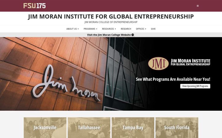Екранна снимка на jimmoraninstitute.fsu.edu