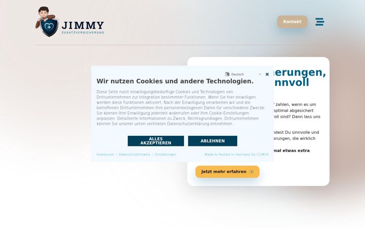 Screenshot of jimmy-zusatzversicherung.de