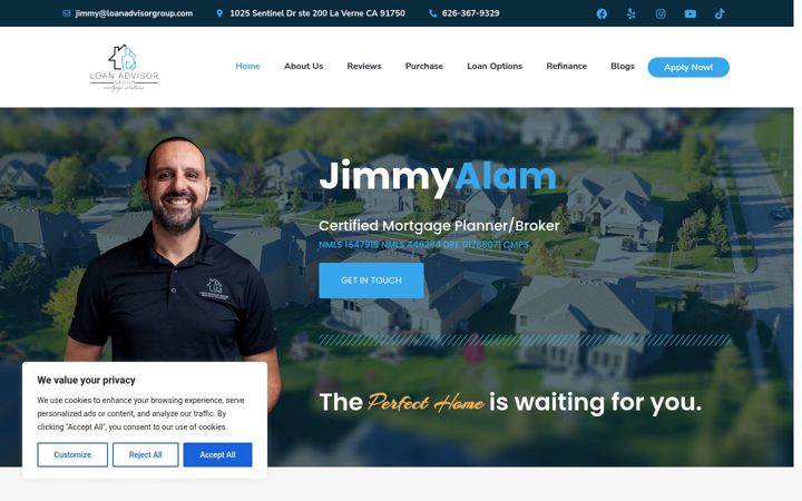 Screenshot of jimmyalam.com