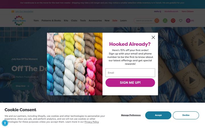 Screenshot of jimmybeanswool.com