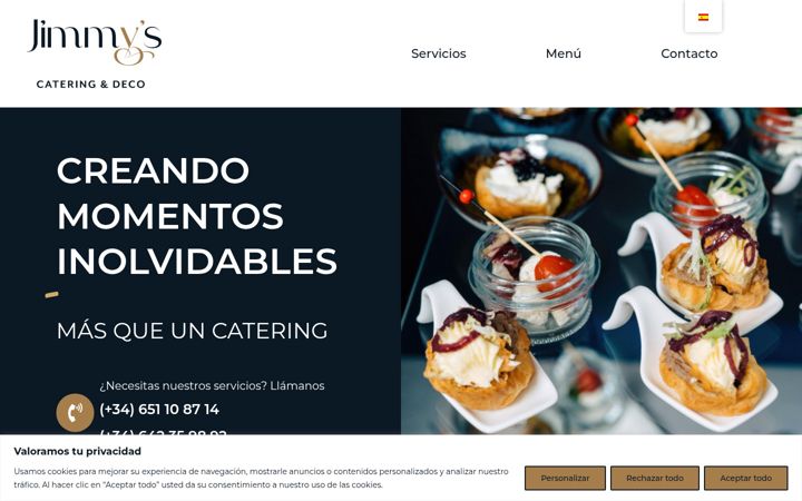 Screenshot of jimmyscatering.es
