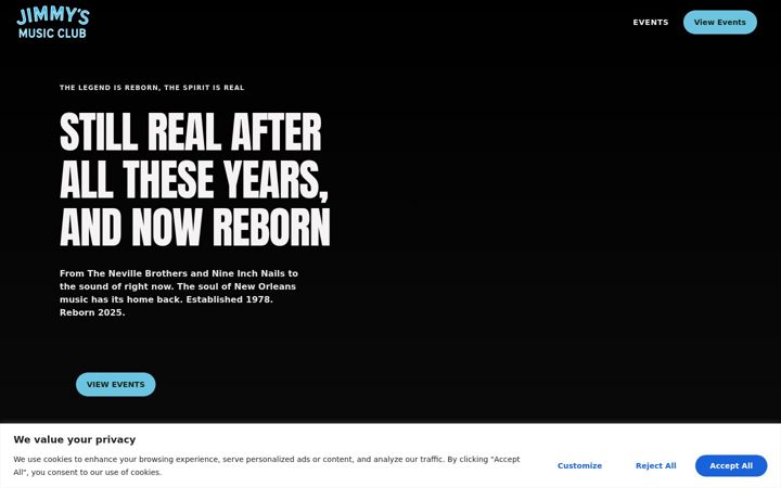 Screenshot of jimmysmusicclubnola.com