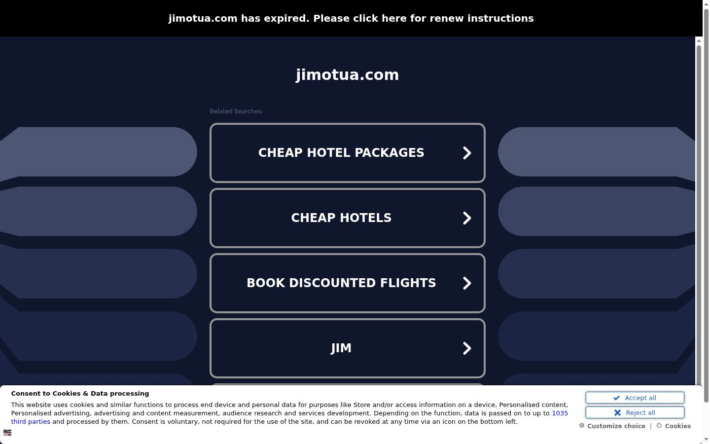 Screenshot tal-banner tal-kunsens muri qabel kwalunkwe interazzjoni