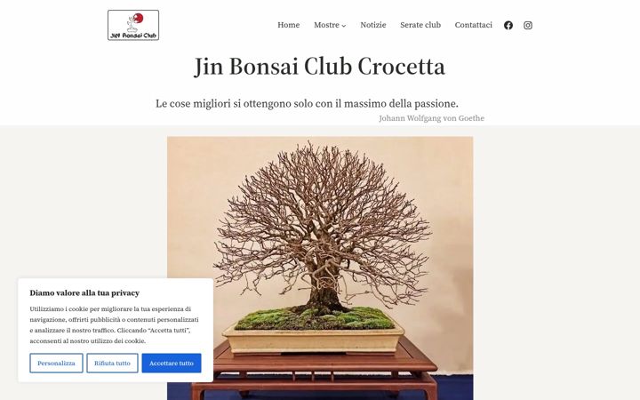 Screenshot of jinbonsaiclub.it